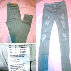 Olive Green hi-rise jeggings